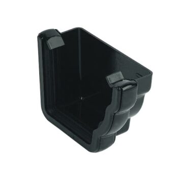 The Floplast Niagara Ogee Gutter right hand stop end black
